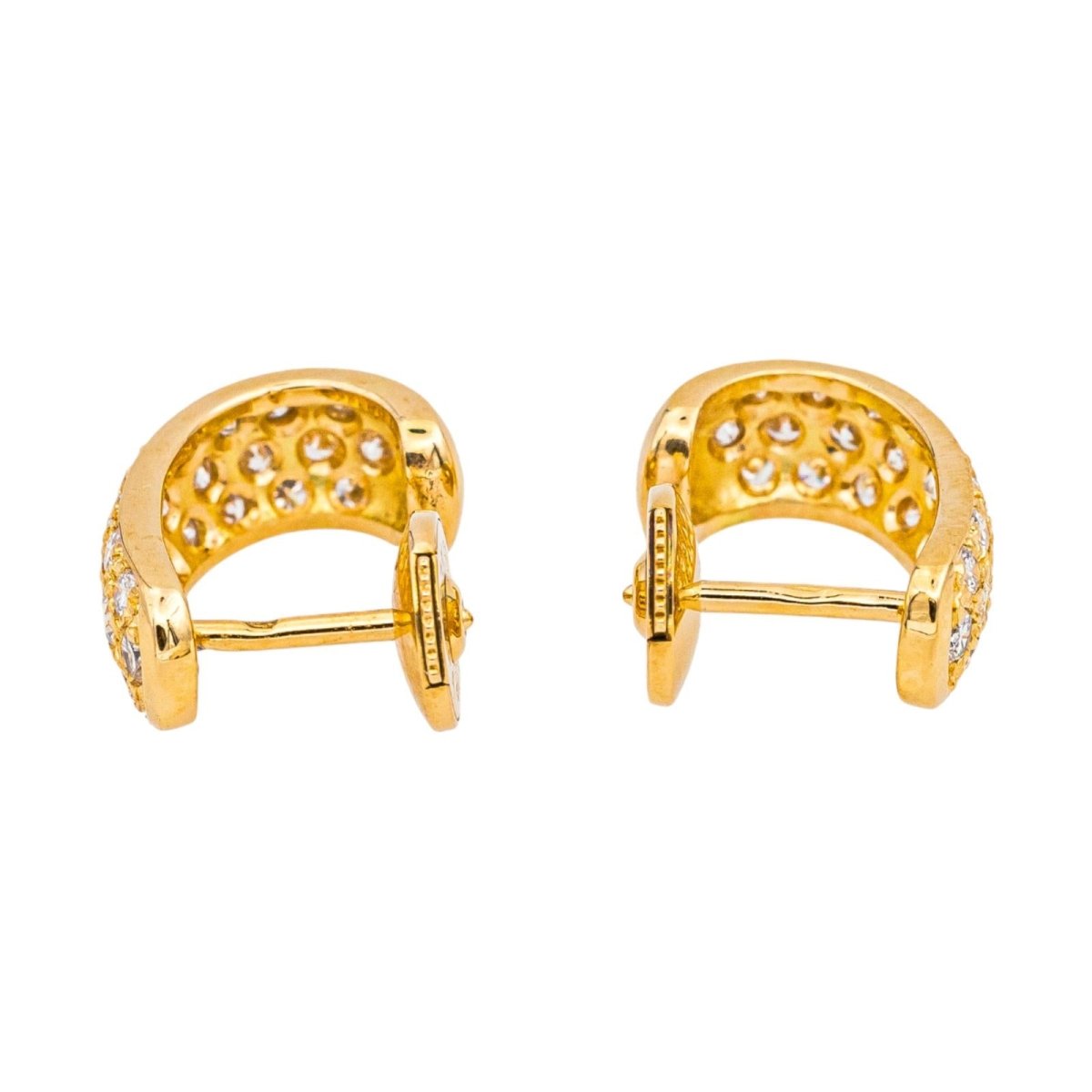 Boucles d'oreilles Créoles en or jaune et diamants - Castafiore