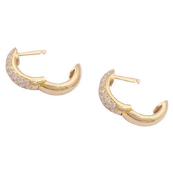 Boucles d'oreilles créoles en or jaune et diamants - Castafiore