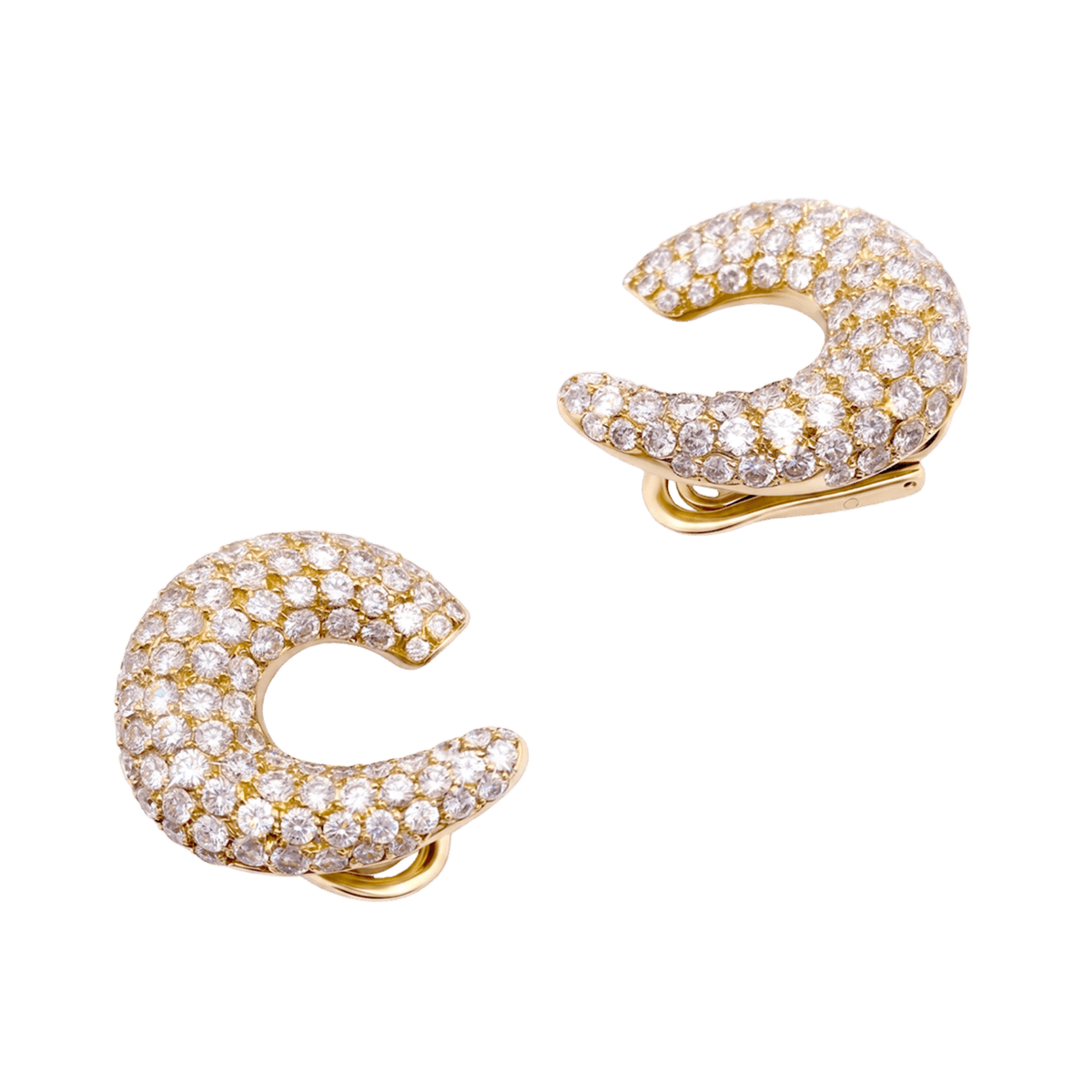 Boucles d'oreilles Créoles en or jaune et diamants - Castafiore