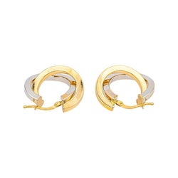 Boucles d'oreilles Créoles en or jaune et or blanc - Castafiore