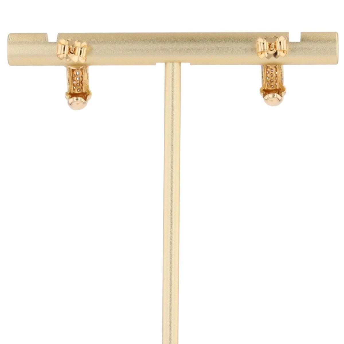 Boucles d'oreilles Créoles en or jaune, or blanc et diamants - Castafiore