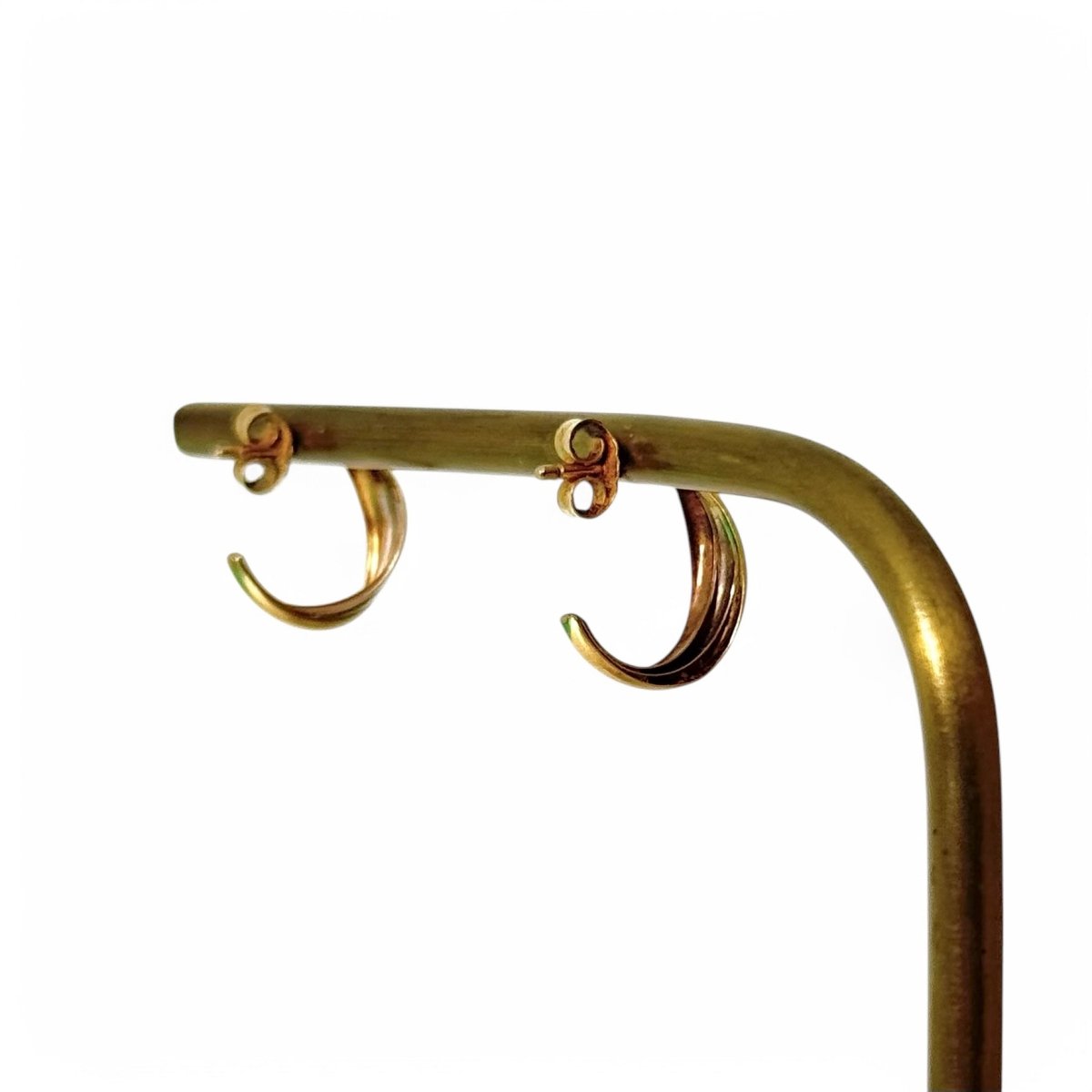 Boucles d'oreilles Créoles en or jaune, or blanc et or rose - Castafiore