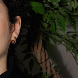 Boucles d'oreilles Créoles en or jaune, or blanc et or rose - Castafiore