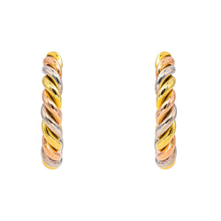 Boucles d'oreilles Créoles en or jaune, or rose et or blanc - Castafiore
