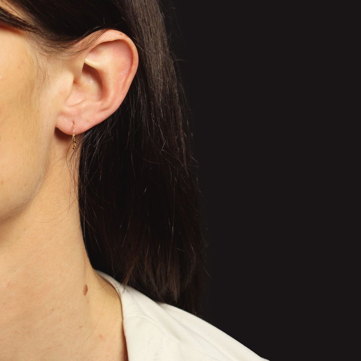 Boucles d'oreilles créoles en or jaune saphirs - Castafiore