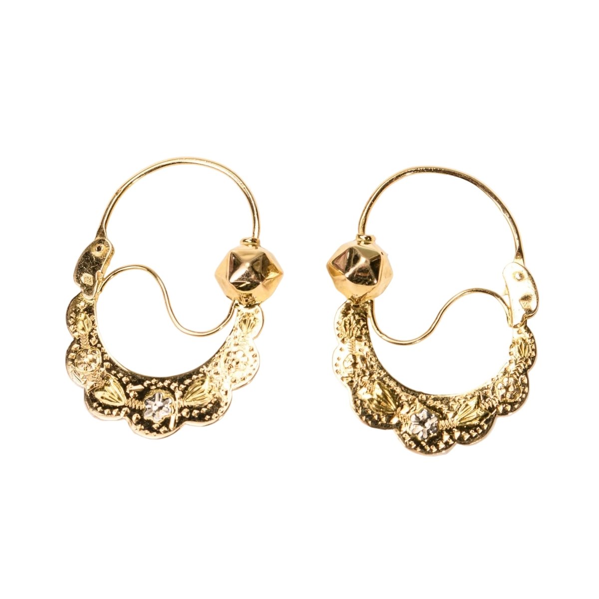 Boucles d'oreilles Créoles en or polychrome - Castafiore
