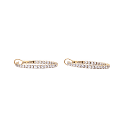 Earrings creoles, rose gold and diamonds.