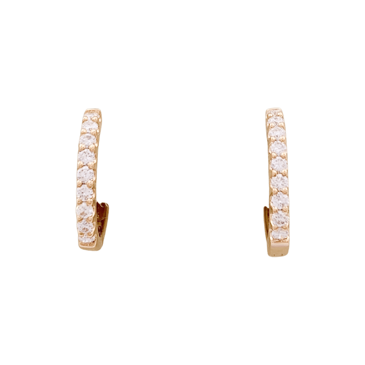 Boucles d'oreilles Créoles en or rose et diamants - Castafiore