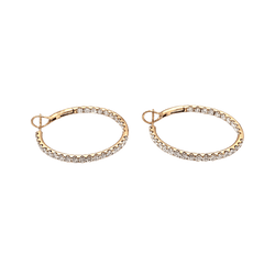 Earrings creoles, rose gold and diamonds.