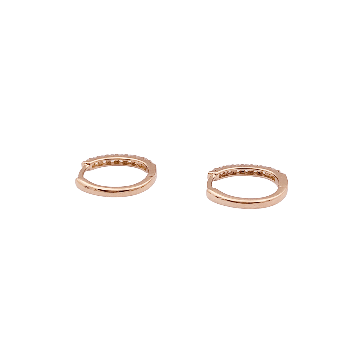 Boucles d'oreilles Créoles en or rose et diamants - Castafiore