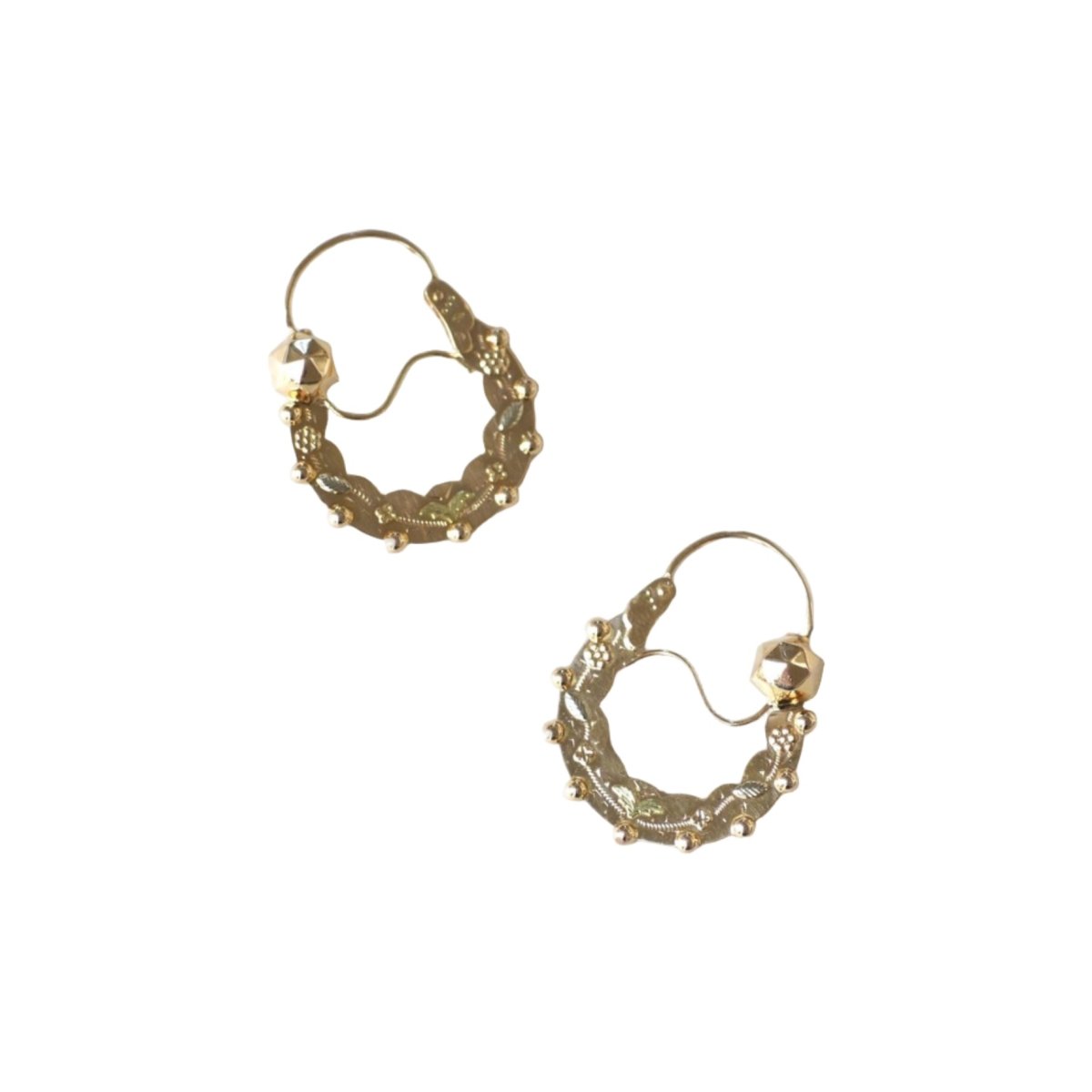 Boucles d'oreilles Créoles en or rose et jaune - Castafiore