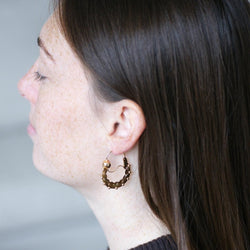 Boucles d'oreilles Créoles en or rose et jaune - Castafiore