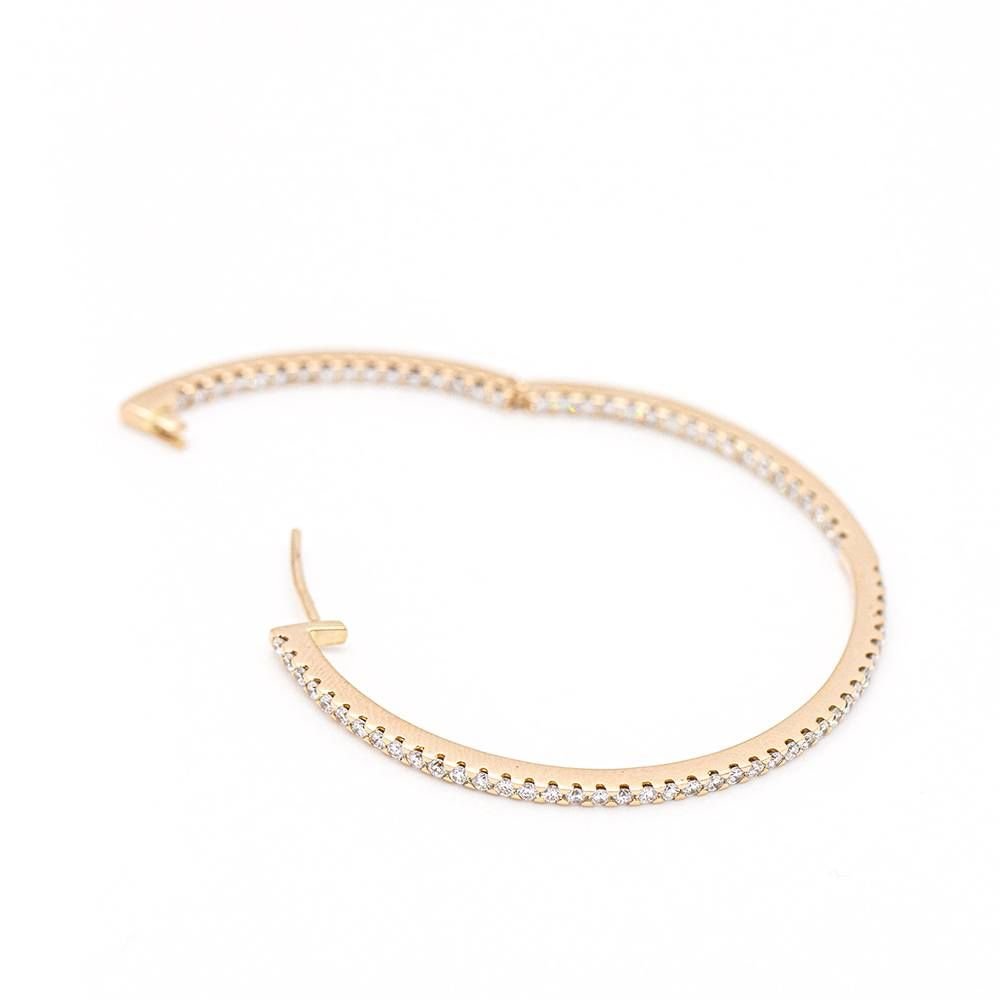 Boucles d'oreilles Créoles en or serties de diamants - Castafiore