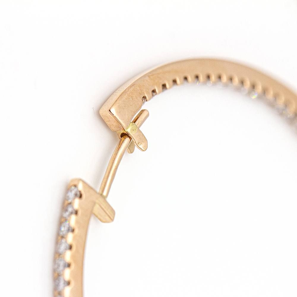 Boucles d'oreilles Créoles en or serties de diamants - Castafiore