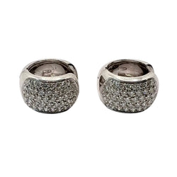 Boucles d'oreilles Créoles en orang blanc et diamants - Castafiore