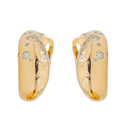 Boucles d'oreilles Créoles FRED Mouvementée en Or jaune et Diamant - Castafiore