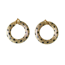 Boucles d'oreilles Créoles FRED "Pattes de Panthère" en or jaune et émail - Castafiore