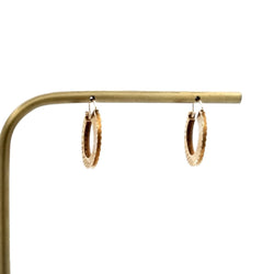 Boucles d'oreilles créoles godronnées en or jaune et or rose - Castafiore