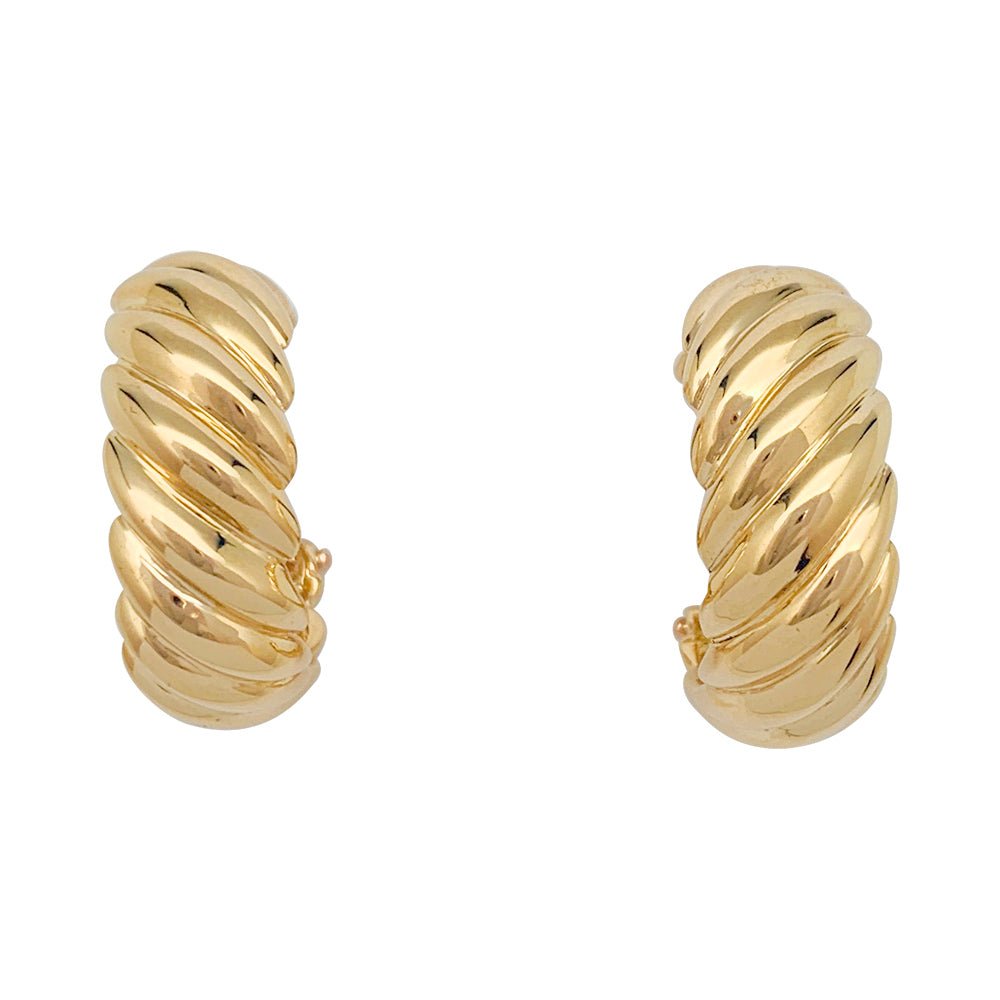 Boucles d'oreilles Créoles HERMÈS en or jaune - Castafiore