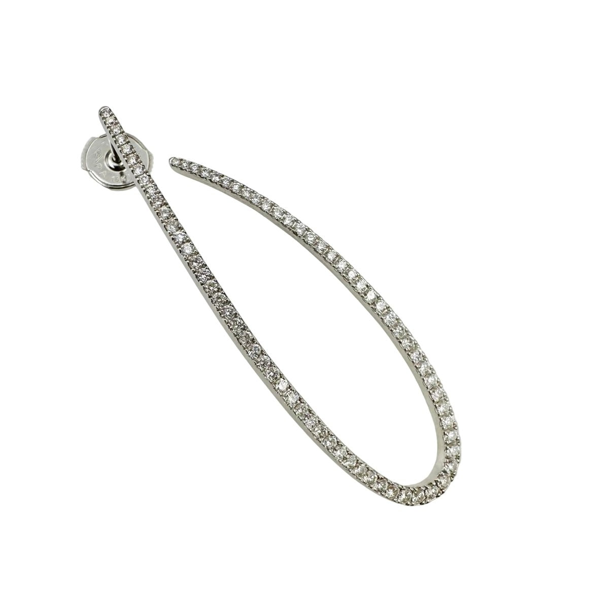 Boucles d'oreilles Créoles MESSIKA "Gatsby" en or blanc et diamants - Castafiore