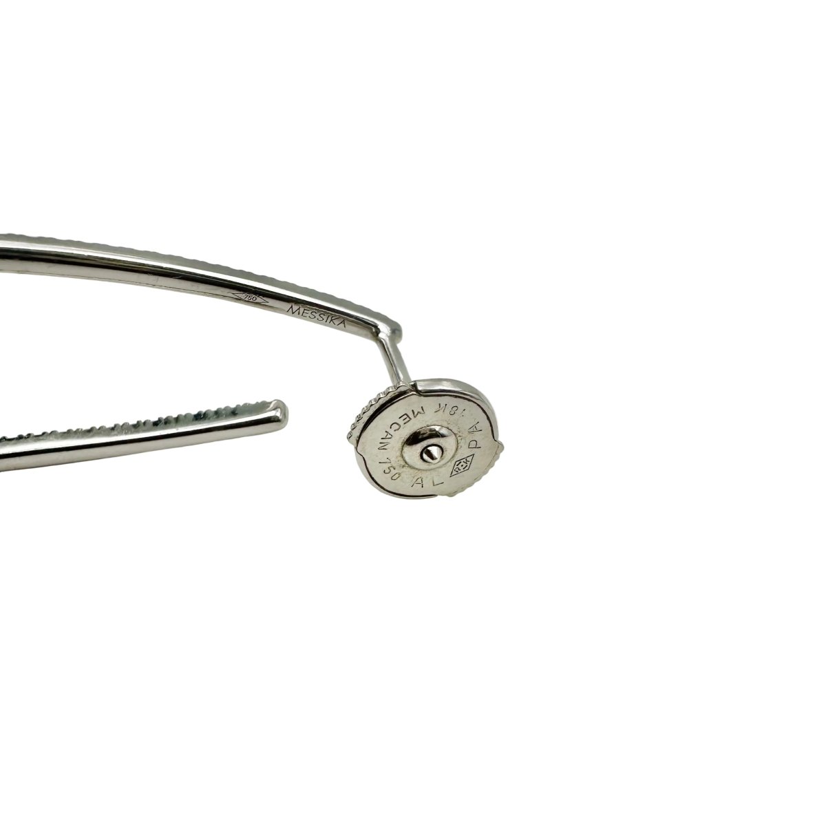 Boucles d'oreilles Créoles MESSIKA "Gatsby" en or blanc et diamants - Castafiore