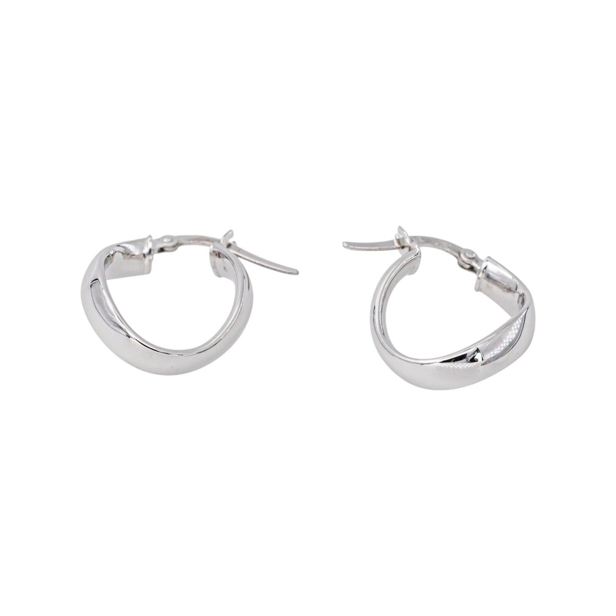 Boucles d'oreilles Créoles Or blanc - Castafiore
