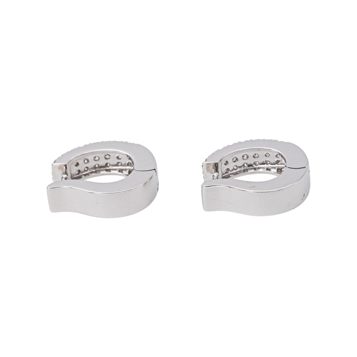 Boucles d'oreilles Créoles Or blanc Diamant - Castafiore