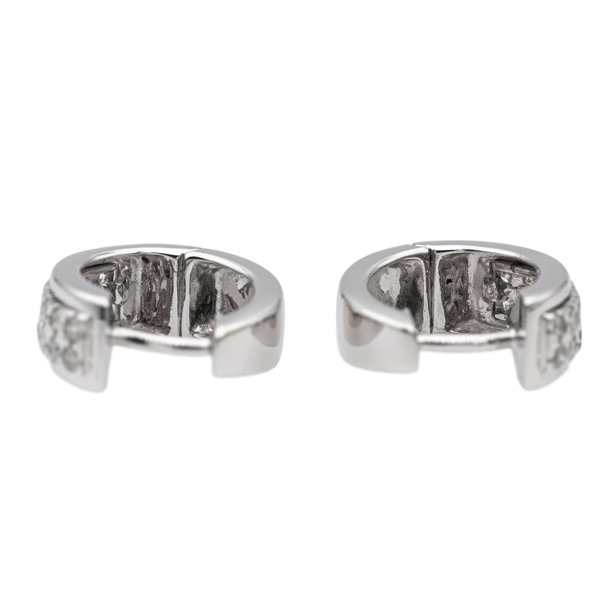 Boucles d'oreilles Créoles Or blanc Diamant - Castafiore