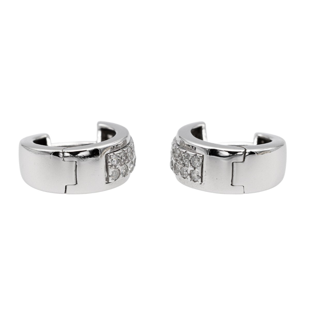 Boucles d'oreilles Créoles Or blanc Diamant - Castafiore