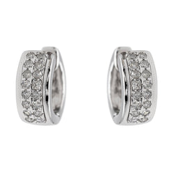 Boucles d'oreilles Créoles Or blanc Diamant - Castafiore