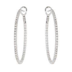Boucles d'oreilles Créoles Or blanc Diamant - Castafiore