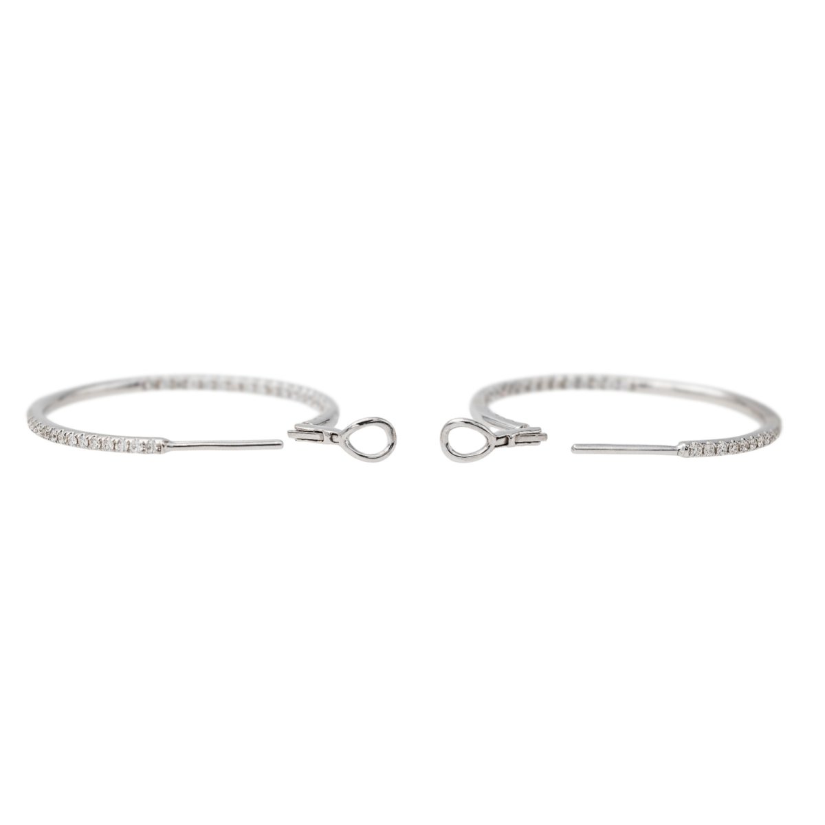 Boucles d'oreilles Créoles Or blanc Diamant - Castafiore