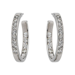 Boucles d'oreilles Créoles Or blanc Diamant - Castafiore