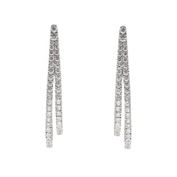 Boucles d'oreilles Créoles Or blanc Diamant - Castafiore