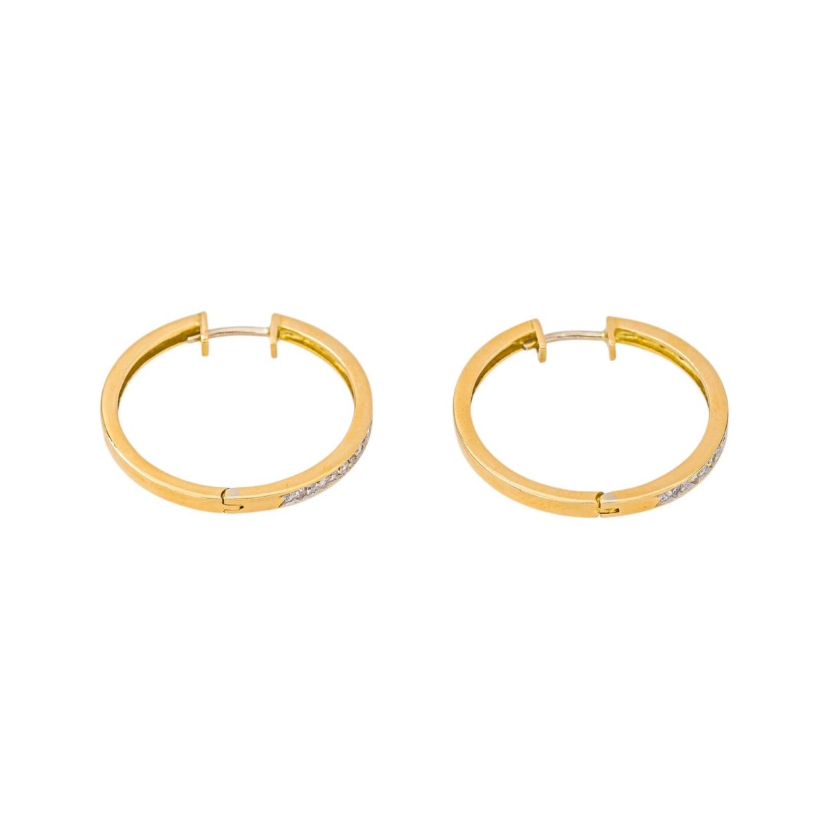 Boucles d'oreilles Créoles Or jaune Diamant - Castafiore