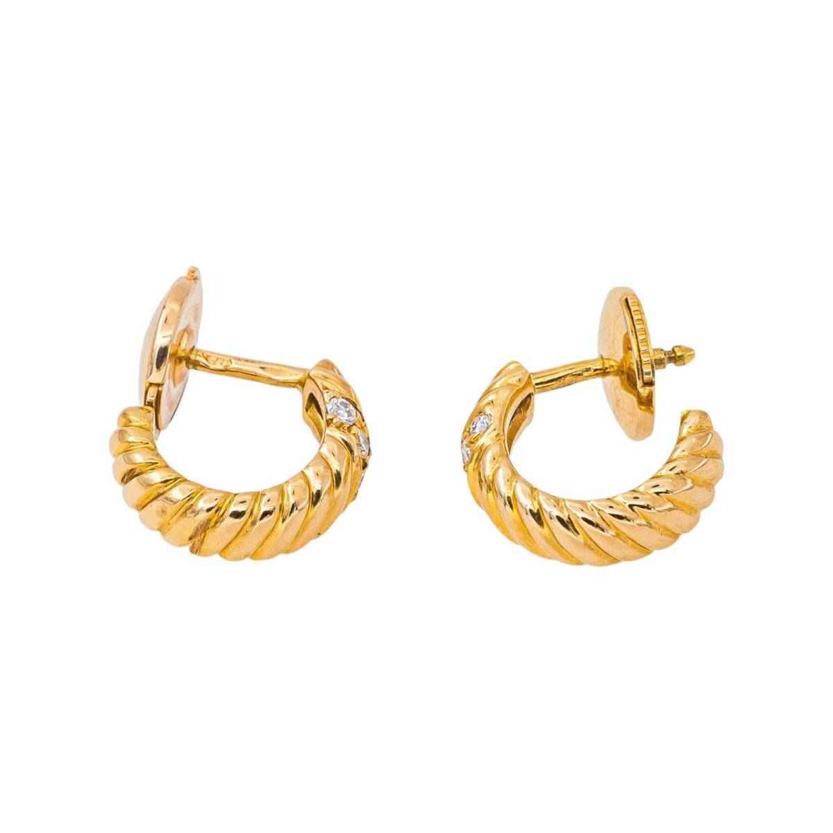 Boucles d'oreilles Créoles Or jaune Diamant - Castafiore