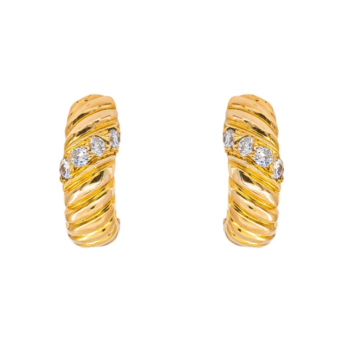Boucles d'oreilles Créoles Or jaune Diamant - Castafiore