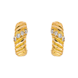Boucles d'oreilles Créoles Or jaune Diamant - Castafiore