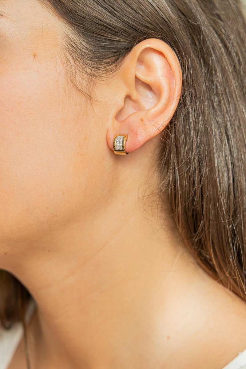 Boucles d'oreilles Créoles Or jaune Diamant - Castafiore