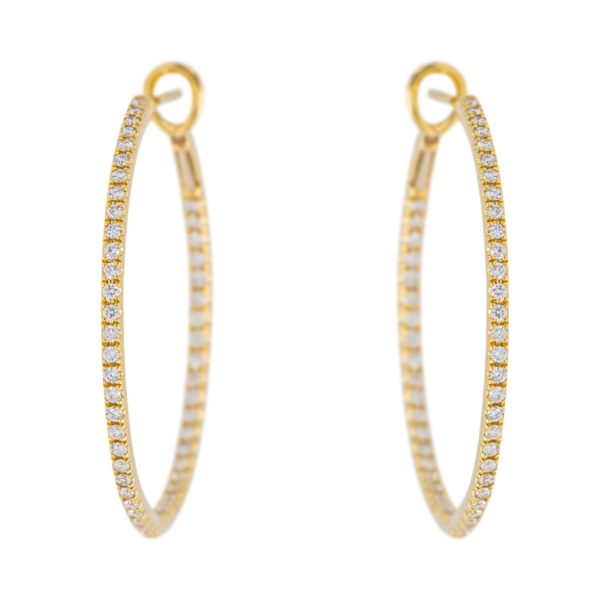 Boucles d'oreilles Créoles Or jaune Diamant - Castafiore