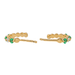 Boucles d'oreilles Créoles Or jaune Emeraude - Castafiore