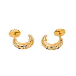 Boucles d'oreilles Créoles Or jaune Saphir - Castafiore