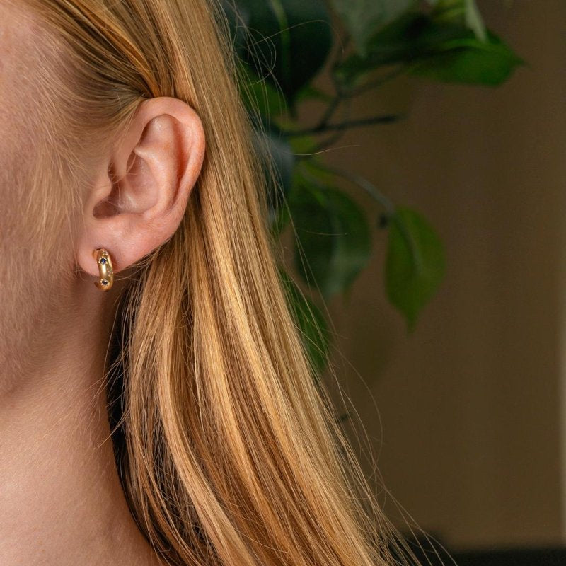 Boucles d'oreilles Créoles Or jaune Saphir - Castafiore