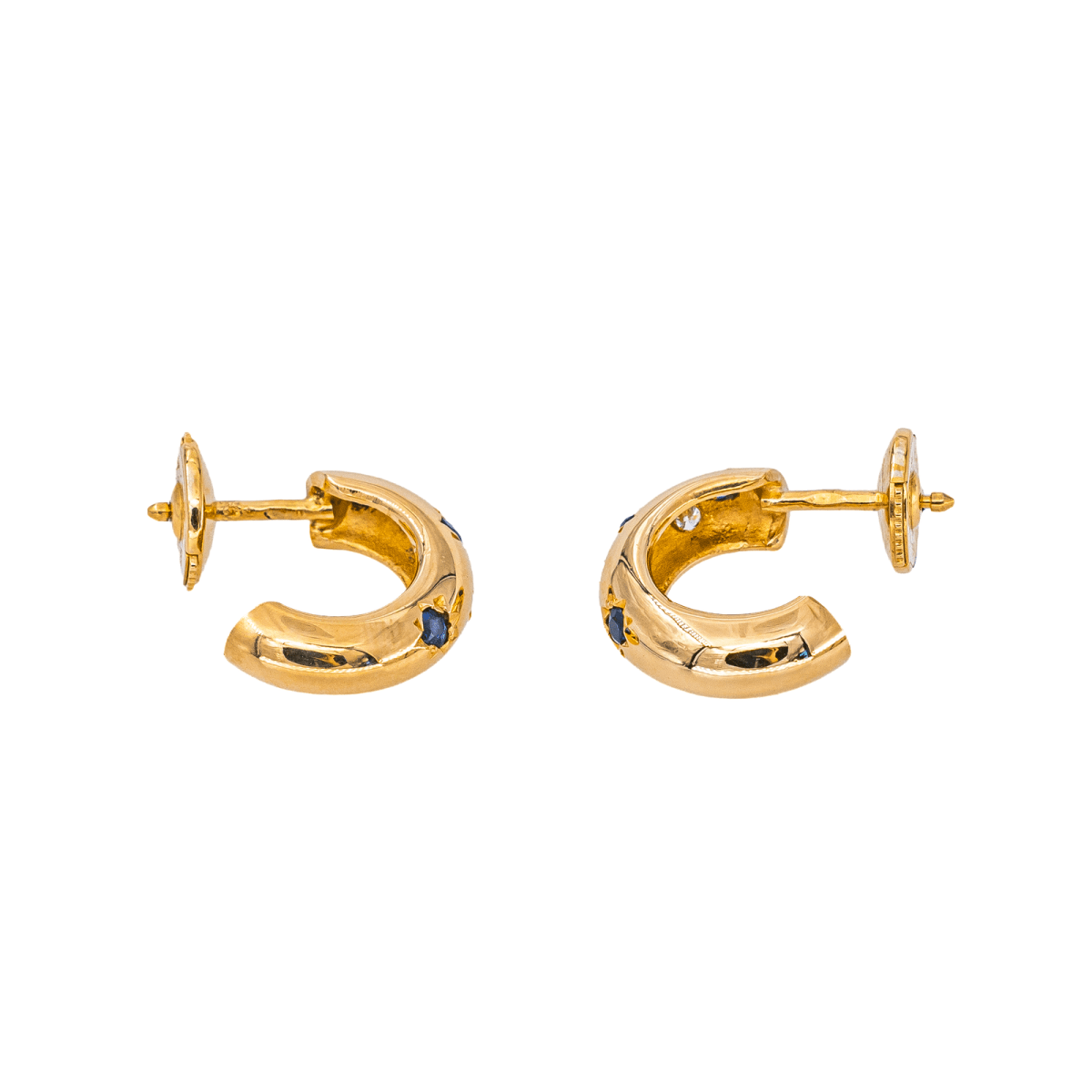 Boucles d'oreilles Créoles Or jaune Saphir - Castafiore