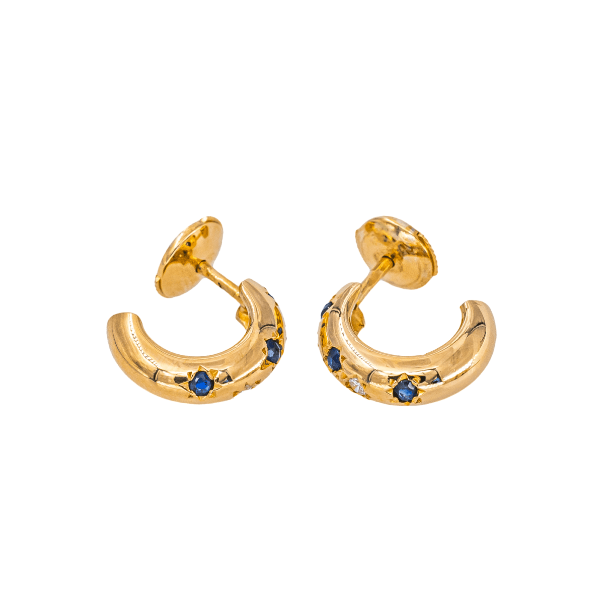 Boucles d'oreilles Créoles Or jaune Saphir - Castafiore