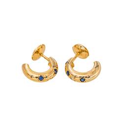Boucles d'oreilles Créoles Or jaune Saphir - Castafiore