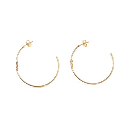 Boucles d'oreilles créoles pastilles en or jaune et onyx - Castafiore