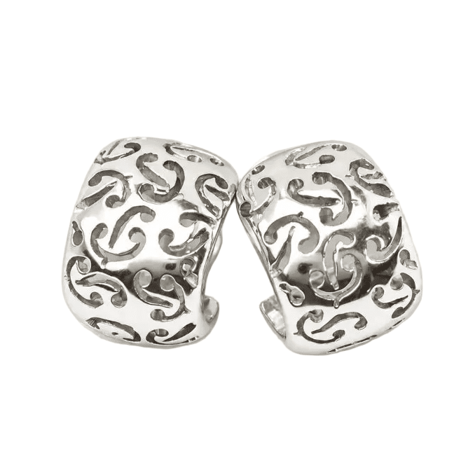 Boucles d’oreilles Créoles POIRAY en or blanc - Castafiore