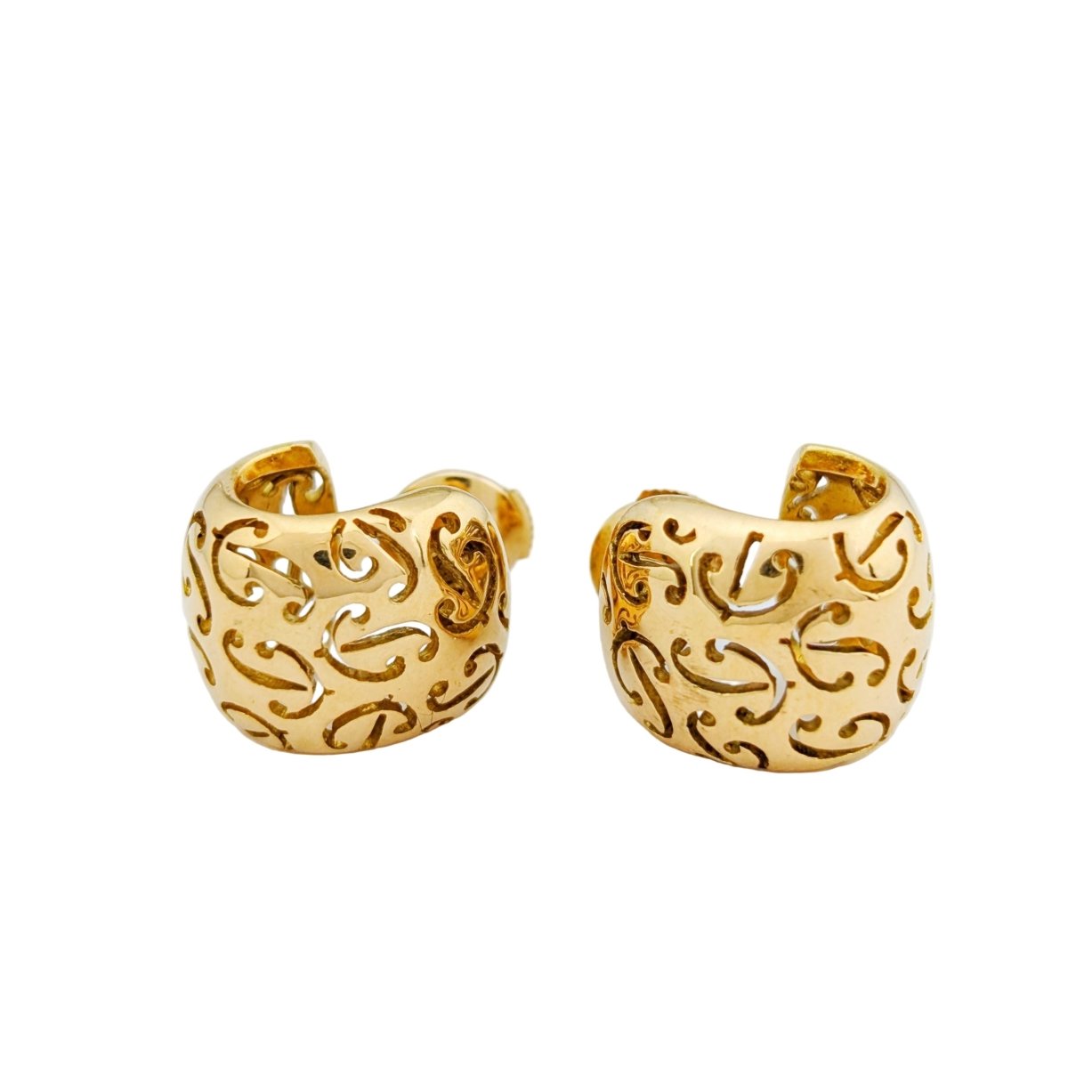 Boucles d'oreilles Créoles POIRAY en or jaune - Castafiore