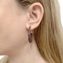 Boucles d'oreilles Créoles POMELLATO "Tango" en or jaune et saphirs - Castafiore